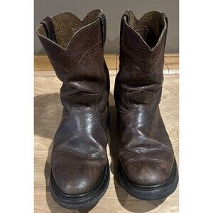 JUSTIN Boots SCREWDRIVER Mens Size 11M Brown Leather Mid-Calf Work Farm WK4905